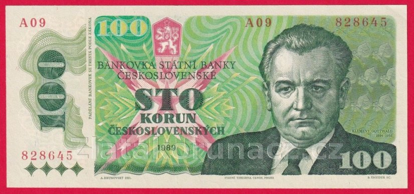 Československo - 100 korun 1989 A 09