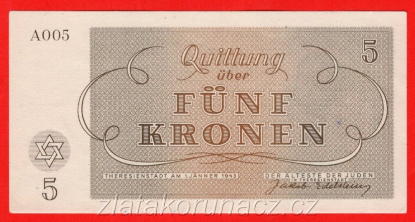 5 K - Terezínská poukázka A 005