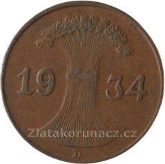 Německo - 1 Reichspfenig 1934 D