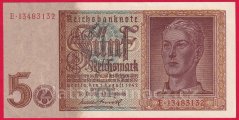 Německo - 5 Reichsmark 1.8.1942 E 8m. č.