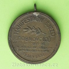 Pamětní medaile manifestačního sjezdů dobrovolců let 1918-1919