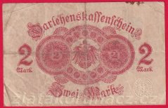 Německo - 2 mark 12.8.1914 - červená pečeť č.581