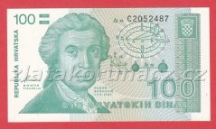 Chorvatsko - 100 Dinara 1991