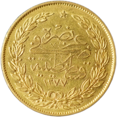 Zlatá mince - Turecko (Osmanská říše) - 100 Kurush 1870