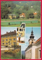 Vyhne - bazén, kostel