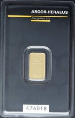 2g Zlatý investiční slitek - Argor Heraeus