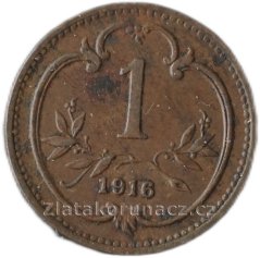 1 haléř F.J.I.-1916 S.Z.
