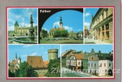 Tábor - fontána, podloubí, ulice
