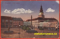 Kroměříž - Velké náměstí, kašna, socha