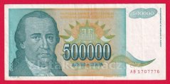 Jugoslávie - 500 000 Dinara 1993