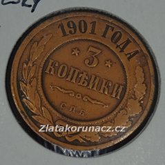 Rusko - 3 kopějky 1901 S.P.B.