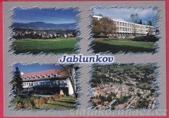 Jablunkov - celkový pohled, sanatorium, hotel Horal, letecký pohled