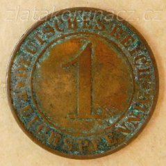 Německo - 1 Reichspfennig 1934 F