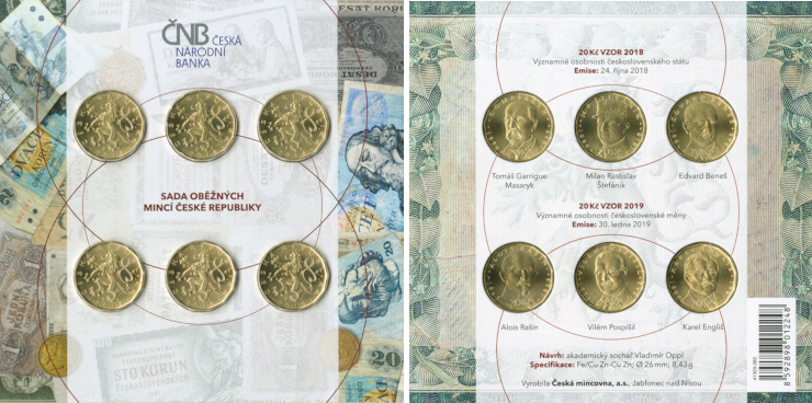Sada 2018/2019 mincí 6x 20Kč Standard