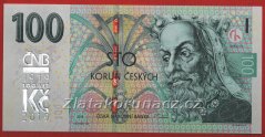 Česká republika - 100 korun 2018 s přítiskem M16 zajímavé číslo