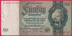 Německo - 50 Reichsmark 30.3.1933 - série F - M - 7 m.č.