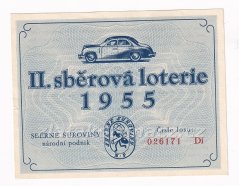 Los - 1 kčs - II. sběrová loterie r.1955