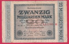 Německo - 20 Milliarden mark 1.10.1923 - série SC-18 - 6 m.č.
