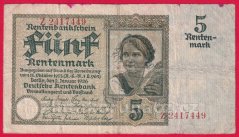 Německo - 5 Rentenmark 2.1.1926 - série Z