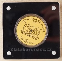 Zlatá mince Niger - 100 Francs 2022 - 1 Sovereign Eizabeth II 1957