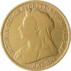 Zlatá mince Anglie - 1/2 Sovereign 1896