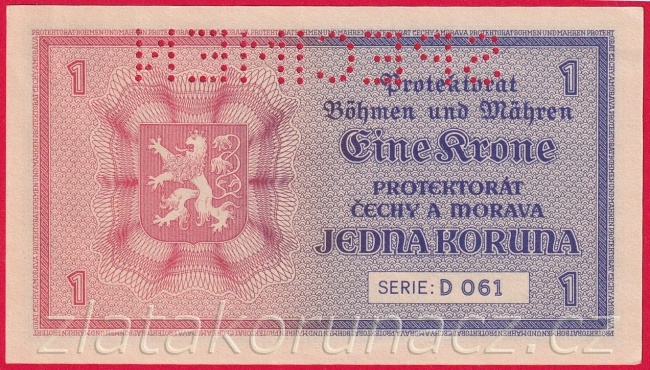 1 koruna 1940 D 061 perf.