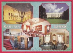 Zámek Fryštát Karviná-osvětlený zámek, schodiště, salonky