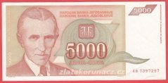 Jugoslávie - 5 000 Dinara 1993