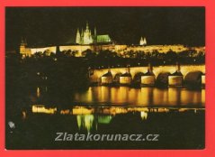 Praha - Praha v noci - pohled na Pražský hrad