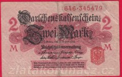 Německo - 2 mark 12.8.1914 - červená pečeť č.646