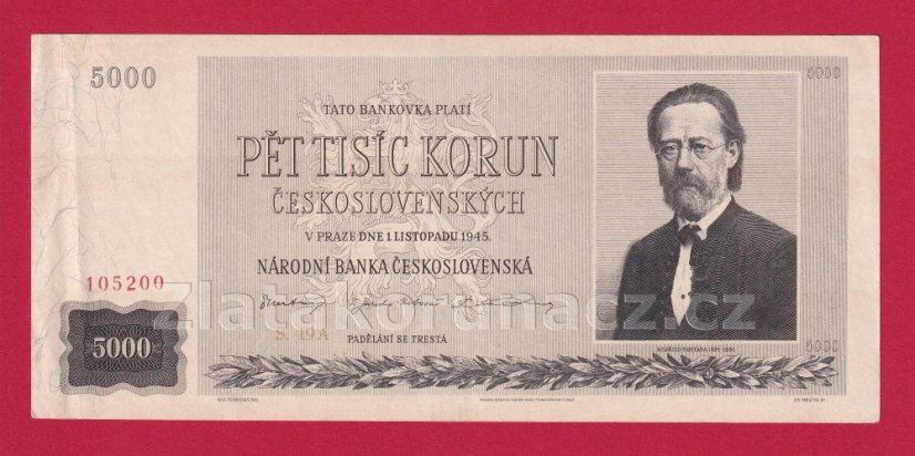 5000 Kčs 1945 19 A