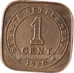 Straits Settlements - 1 cent 1920