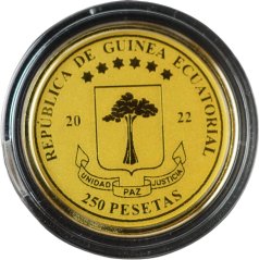 Zlatá mince Rovníková Guinea - 250 Pesetas 2022 - Donald J. Trump