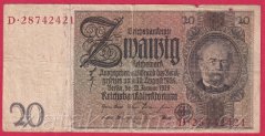 Německo - 20 Reichsmark 22.1.1929 - série D-G