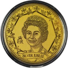 Zlatá medaile - stříbrné výročí královny Alžběty II.