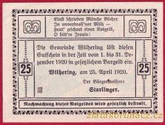 Wilhering - 25 haléřů - 1920
