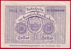 Frankenburg - 20 haléřů - 1920