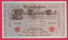 Německo - 1000 mark 21.4.1910 - série G-L-červená