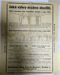 Los - Předprodejní list - Karel Bauer v Praze 1 - r.1921
