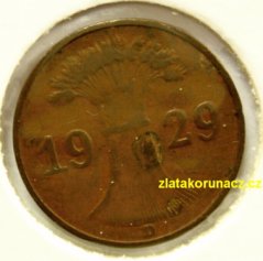 Německo - 1 Reichspfennig 1929 D