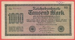 Německo - 1000 mark 15.9.1922 - série Gc-RB