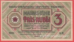 Lotyšsko - 3 Rubli 1919