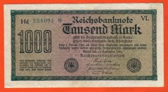 Německo - 1000 mark 15.9.1922 - série Hd-VL