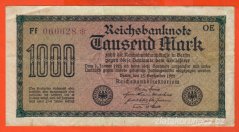 Německo - 1000 mark 15.9.1922 - série Ff-Oe