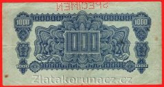 1000 korun 1944 AA, perf. nakřivo