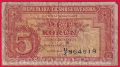 5 Kčs b.l. 1945 UZ