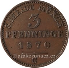 Prusko - 3 pfenninge 1870 C