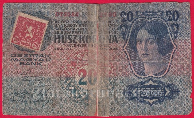 20 Korun 2.1.1913 kolek I. vydání 2300