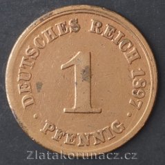 Německo - 1 Reich Pfennig 1897 D
