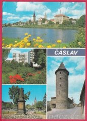 Čáslav - Městské panoráma s hradbami